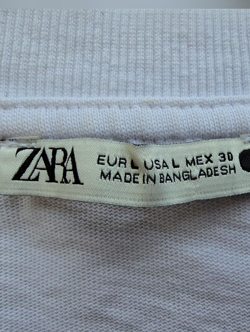 ZARA Basic Cropped White T-Shirt Tee Boxy Fit Size L - Picture 7 of 7